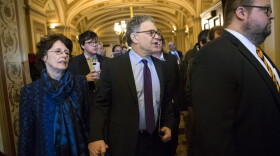 Sen. Al Franken, D-Minn., his wife Franni, arrive at the Senate to make a statement on charges of sexual misconduct, on Capitol Hill in Washington, Thursday, Dec. 7, 2017. (J. Scott Applewhite/AP)