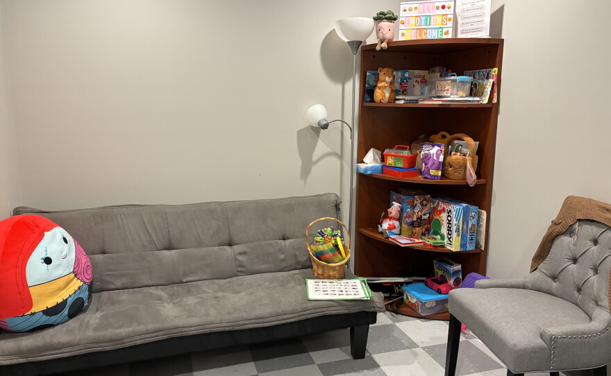 Mental health room features games, toys and emotion charts
