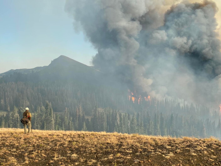 The Four Corners wildfire is burning west of Lake Cascade in Central Idaho.