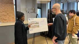 Lakeview Terrace resident Diane Howard discusses issues facing her and other tenants at the Ohio City public housing complex. 