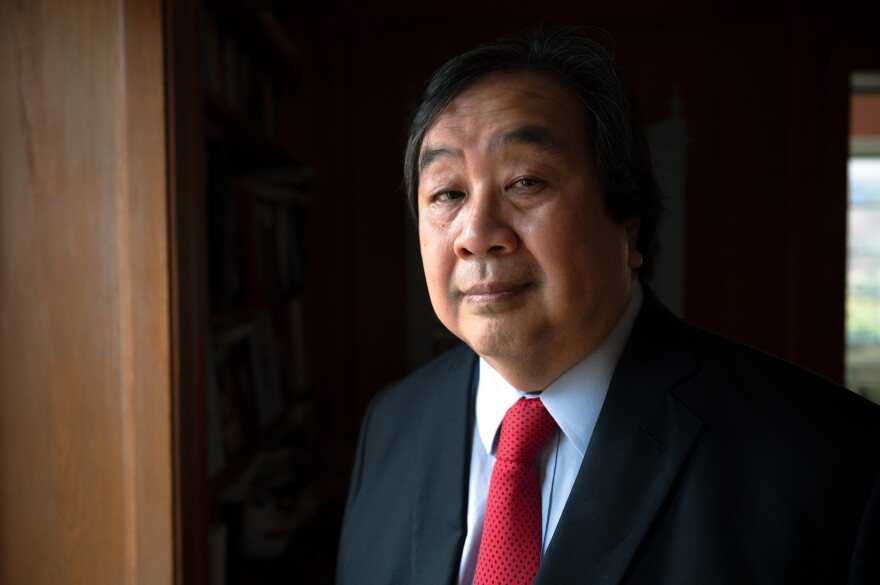 Harold Hongju Koh, Sterling Professor of International Law at Yale Law School, stands for a portrait in his home in New Haven, Conn. He represented Ukraine in a lawsuit brought against Russia in the International Court of Justice at The Hague. He said the court could order Russia to suspend military action. “We think it also sets the stage for exploring the accountability of Putin and his fellow military leaders for other crimes that are occurring — war crimes, crimes that are against humanity,” Koh said.