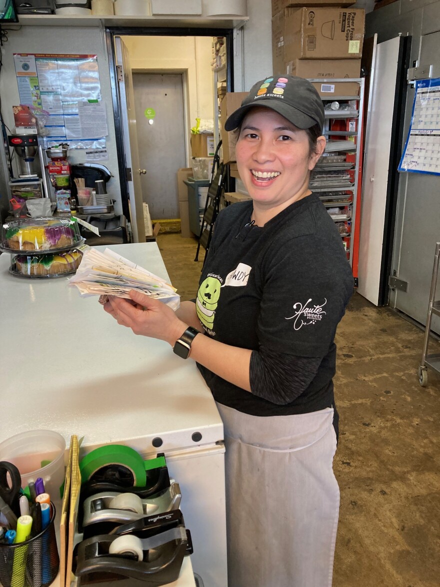 Tida Pichakron, owner of Haute Sweets Patisserie in East Dallas, will make over 400 King cakes during the Carnival season leading up to Mardi Gras