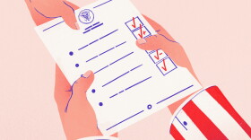 illustration of report card with checkmarks