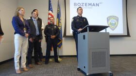 Bozeman Police Department's Deputy Chief Joe Swanson announces the arrest of a suspect in a 2021 cold case