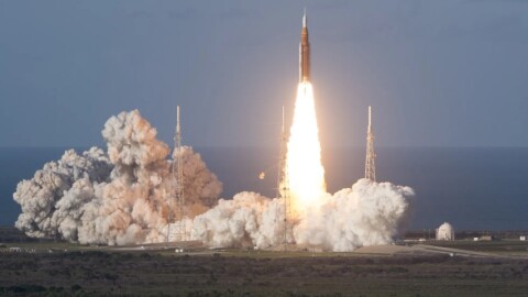 NASA’s Artemis II SLS (Space Launch System) rocket and Orion spacecraft lift off from Launch Complex 39B at NASA’s Kennedy Space Center in Florida on Wednesday, April 1, 2026.