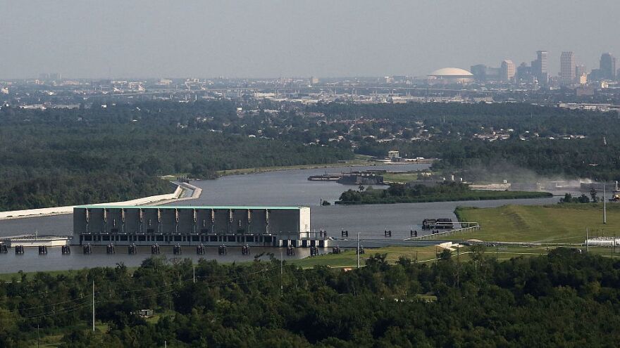 The Gulf Intracoastal Waterway West Closure Complex, the world's largest drainage pump system, was built to protect New Orleans residents from flooding.