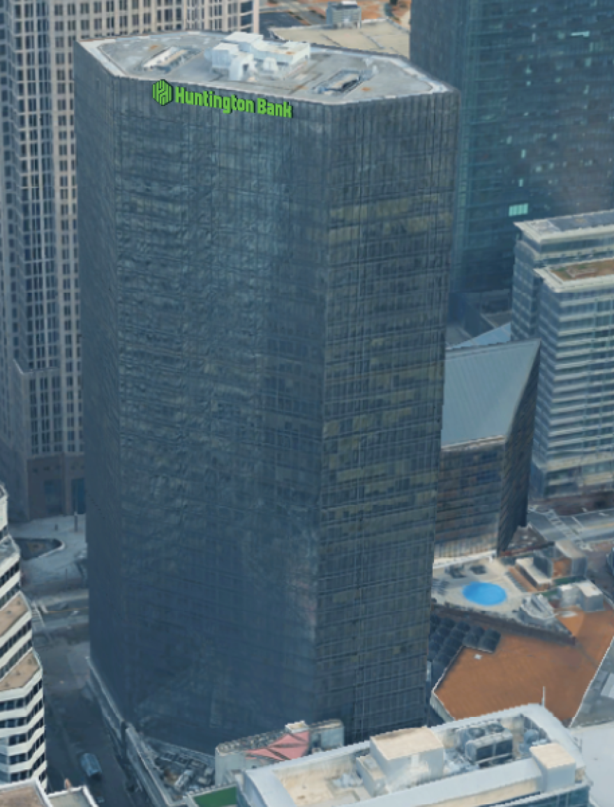 Rendering of the Huntington Bank signage.