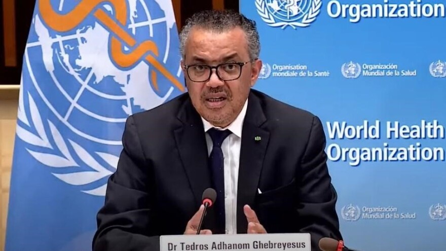 "At present, pathogens have greater power than WHO," World Health Organization leader Tedros Adhanom Ghebreyesus said on Monday. "They exploit our interconnectedness and expose our inequities and divisions." Tedros is seen speaking earlier this month in Geneva, Switzerland.