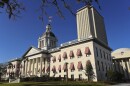 A general view of the Old Capitol and current Florida Capitol buildings Wednesday, Feb. 8, 2023 in Tallahassee, Fla. 