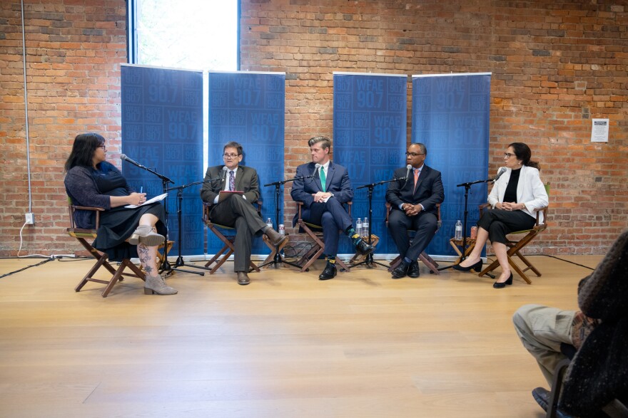 From left, Sarah Delia, Richard Wells, Kody Kinsley, Spencer Merriweather and Dana Miller Ervin