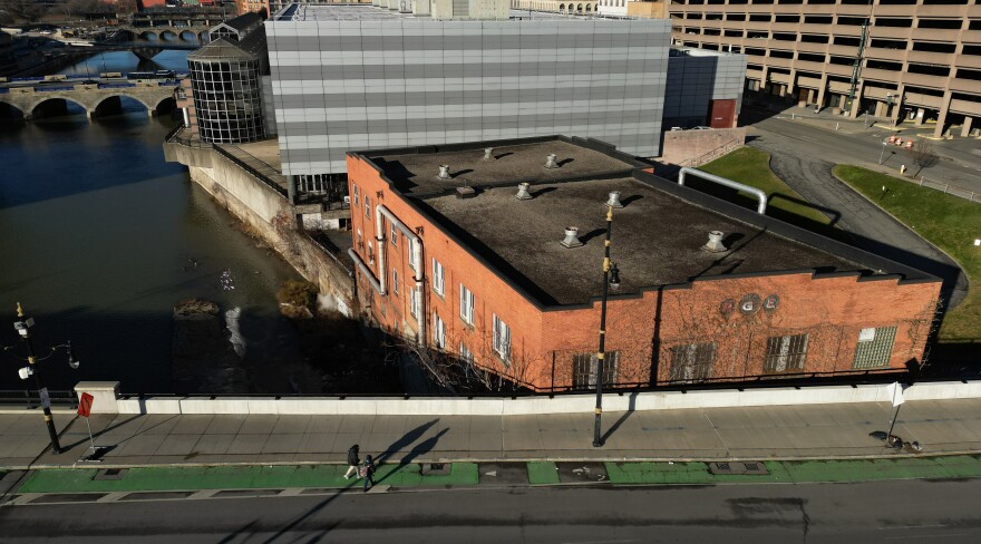 The RG&E station behind the convention center and next to the Broad Street Bridge.