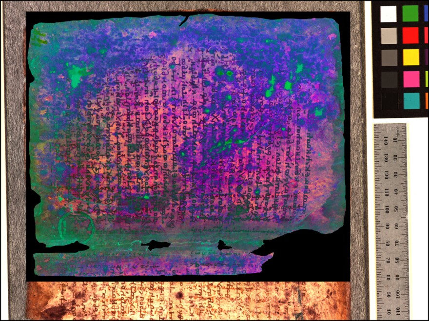Scientists analyzed the Archimedes Palimpsest, revealing hidden text beneath the ultraviolet light