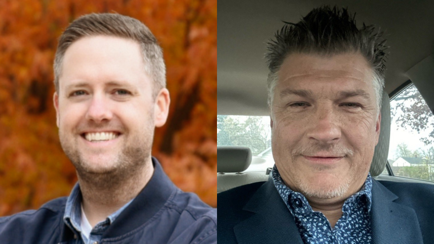 Indiana House District 89 candidates from left to right: Incumbent Democrat Mitch Gore and Libertarian Drew Weingarten.