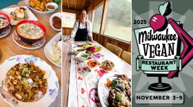 (From left) A spread from Ni Burmese, chef-owner Mary Kastman from Purslane and the banner for Milwaukee's inaugural Vegan Restaurant Week.