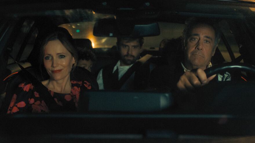 Leslie Mann, Cooper Raiff and Brad Garrett in "Cha Cha Real Smooth," premiering June 17, 2022 on Apple TV+.