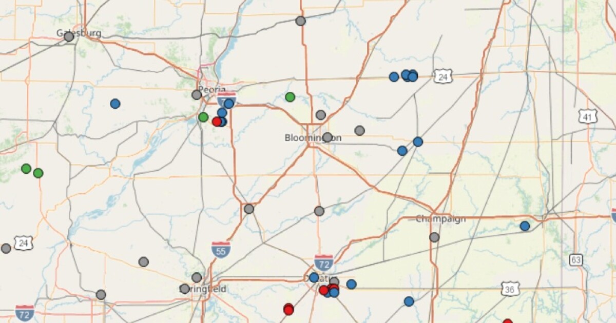 Weather service confirms 3 tornadoes in Central Illinois