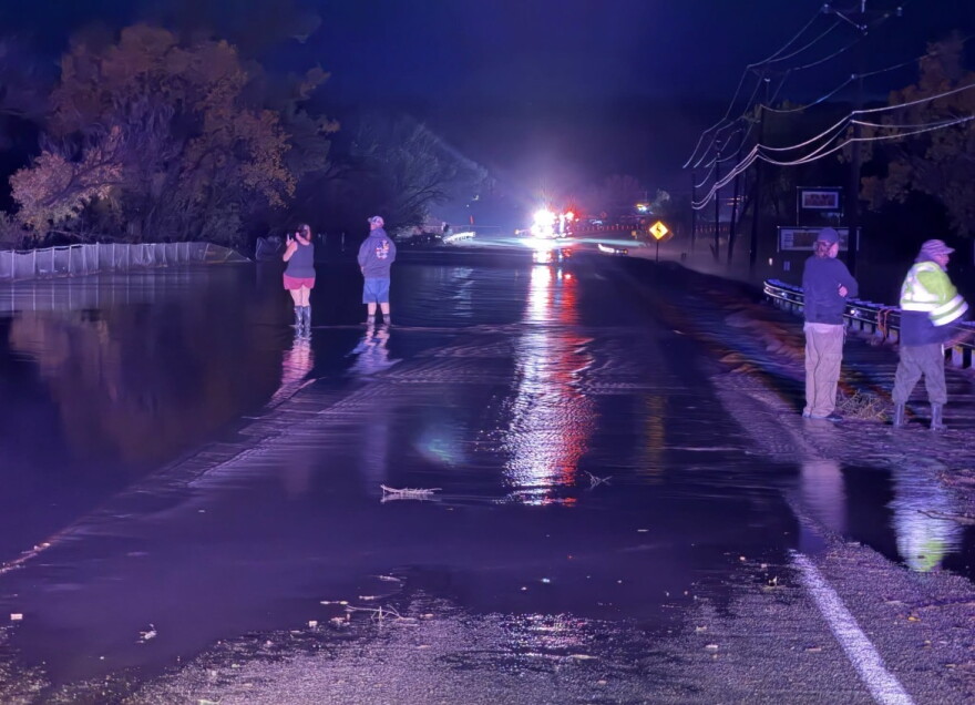 Roadways were closed in October 2026 due to flooding.