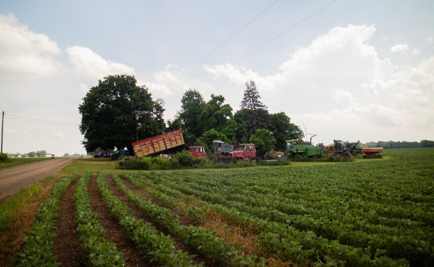 Decades-old equipment and parts are scattered throughout Kellogg Family Farms.