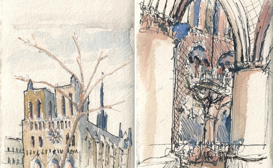 Notre Dame watercolors
