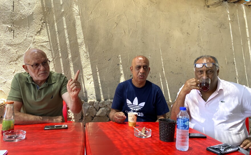 Dr. Ayyat Rageh (left) works at an elite hospital in Tel Aviv but is back in Jisr al-Zarqa for a reunion with childhood friends, who are also doctors.