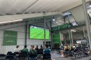 Crowd of people sit inside Athletic Club Boise watching Mexico V Czechia game