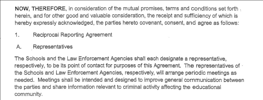 A signed memorandum of understanding between 14 school districts, McLean and Woodford counties, Bloomington, Normal and Illinois State University was drafted in 2012 by McLean County Circuit Judge Pablo Eves and Curt Richardson, the attorney for Unit 5.