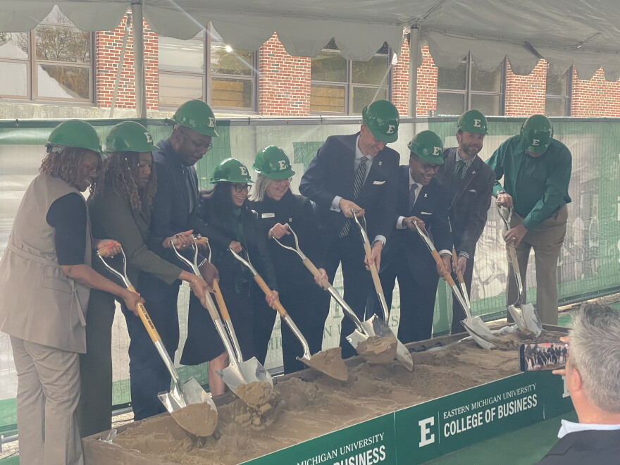 A groundbreaking ceremony