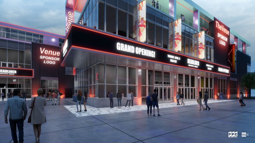 A rendering of the original venue planned in 2022.