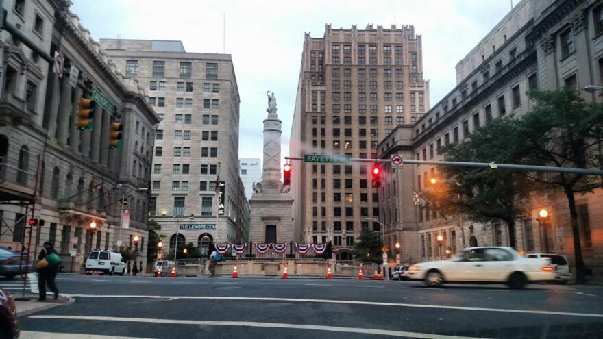 Barricades this morning in front the courthouse.