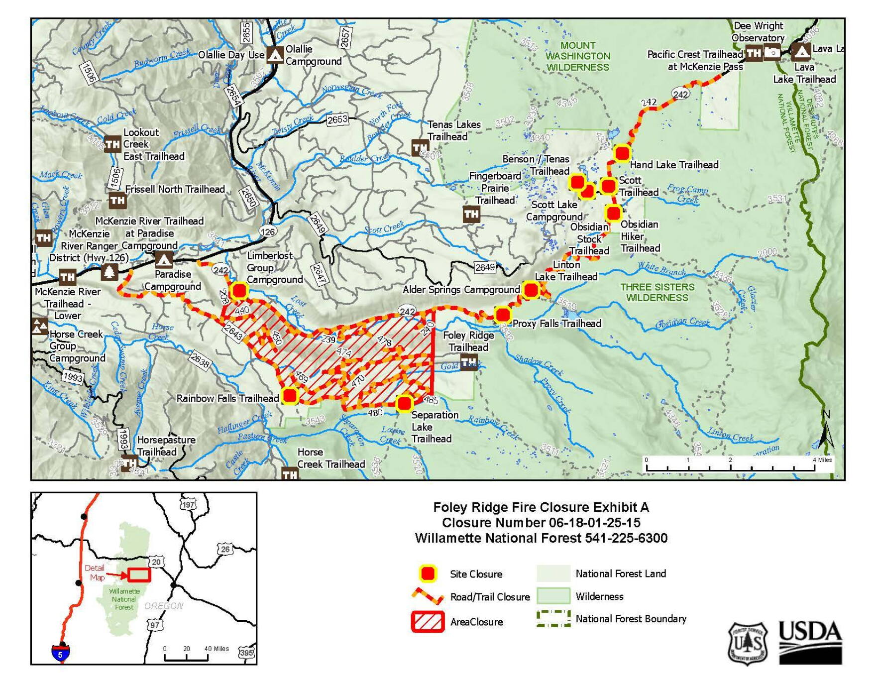 Foley Ridge Fire Map Willamette National Forest expands Foley Ridge Fire closure area