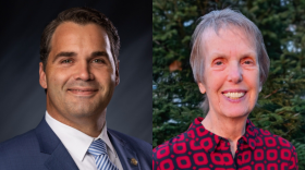 Indiana House District 44 candidates from left to right: Incumbent Republican Beau Baird and Democrat Kelsey Kauffman.