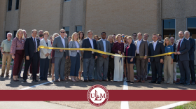 State legislators join ULM administrators and special guests to cut the ribbon for the newly renovated Sugar Hall on Monday, September 28, 2026.