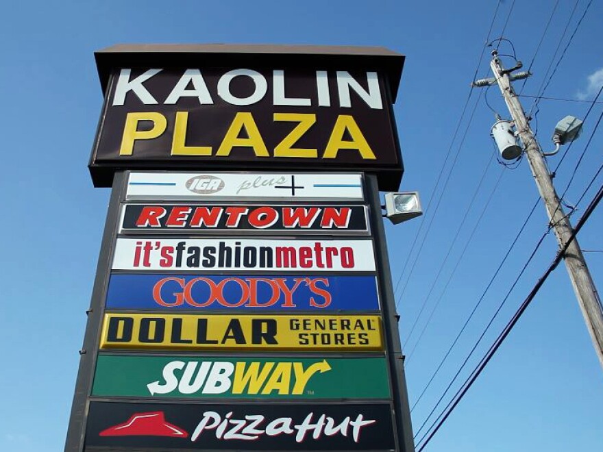 A shopping center in Sandersville, Ga., which is known as the "Kaolin Capital of the World."