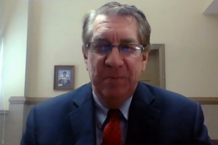 Terre Haute Mayor Duke Bennett on the Zoom interview Tuesday morning.