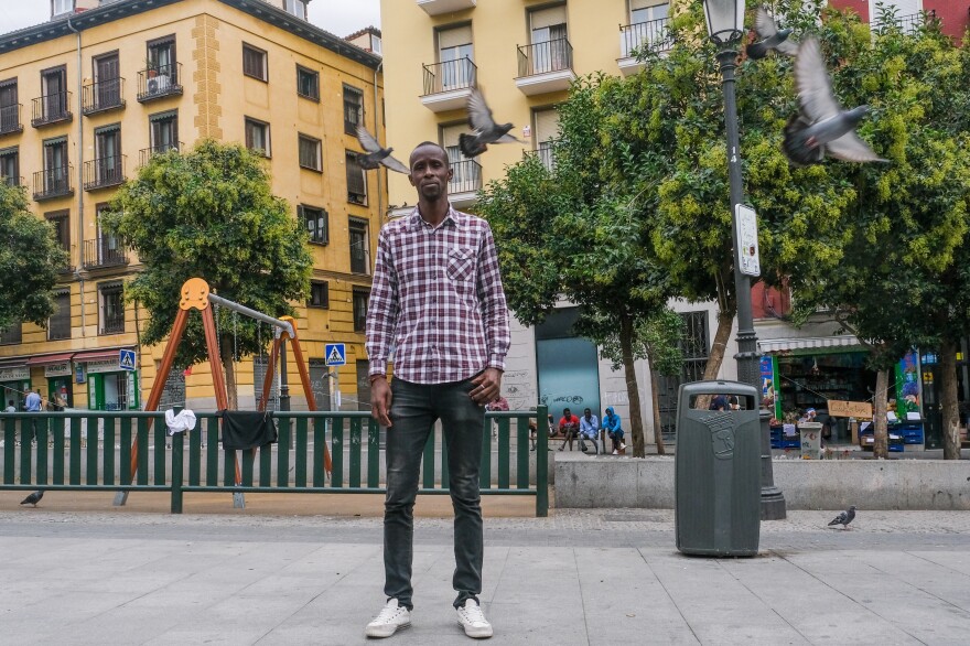 Serigne Mbaye, who was born in Senegal and is now a deputy in the Spanish General Assembly in Madrid, in the Lavapiés neighborhood in Madrid, Spain on October 19.