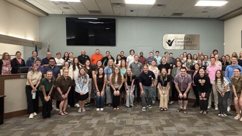 New teachers in an orientation events at the Sioux City School District are shown on August 11, 2026. (Courtesy photo SCCSD)