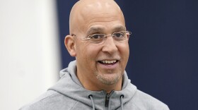 Penn State head coach James Franklin watches drills during the school's NFL football pro day Friday, March 28, 2025, in State College, Pa.
