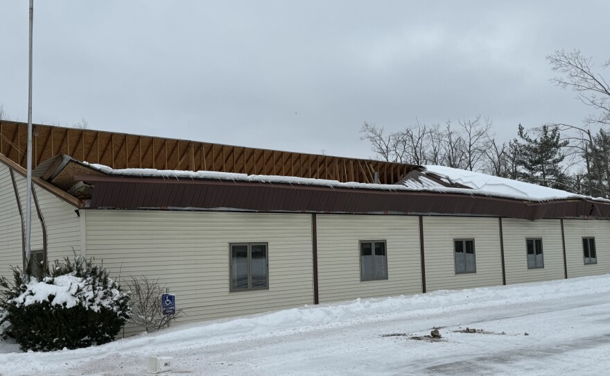 The roof of the Atlanta Senior Center collapsed overnight after close on Mar 18, 2026. It is assumed the damage is from the weight of snow after a historic blizzard tore through northern Michigan.