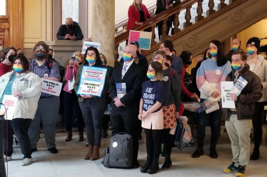 Advocates for transgender girls organized several protests at the Statehouse. House Bill 1041 easily passed both the House and Senate.