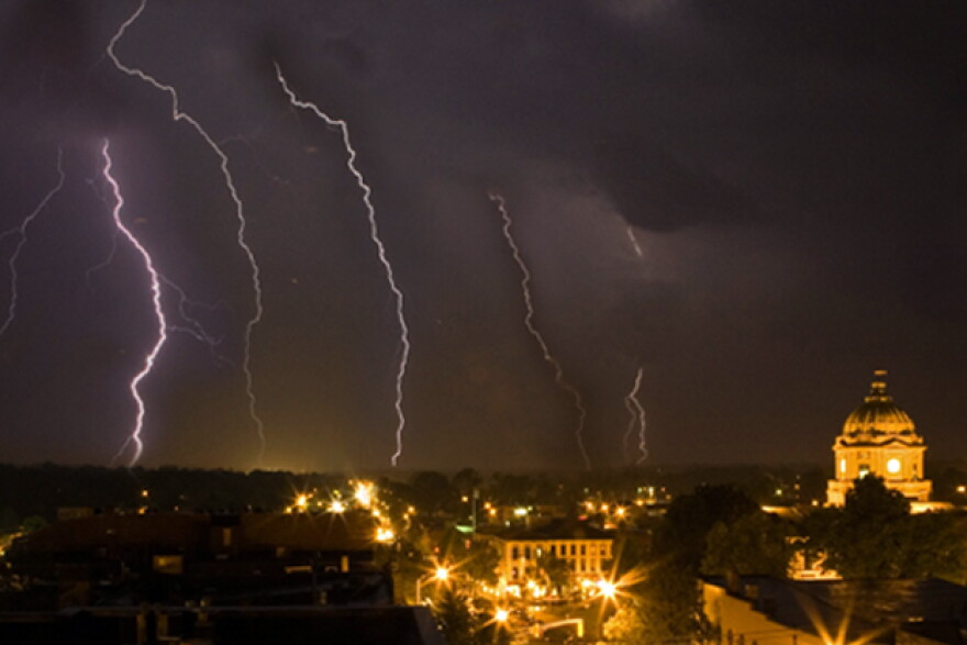 The National Weather Service said there’s a chance of more thunderstorms Sunday afternoon and evening. (WFIU/WTIU News)