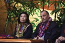 FILE — Lt. Gov. Sylvia Luke and Gov. Josh Green listen to speeches on opening day of the Hawaiʻi State Legislature on Jan. 17, 2024.
