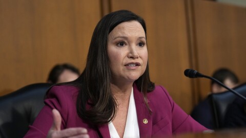 Sen. Ashley Moody, R-Fla., speaks during the confirmation hearing before the Senate Judiciary Committee for Kash Patel, President Donald Trump's choice to be director of the FBI, at the Capitol in Washington, Thursday, Jan. 30, 2025.