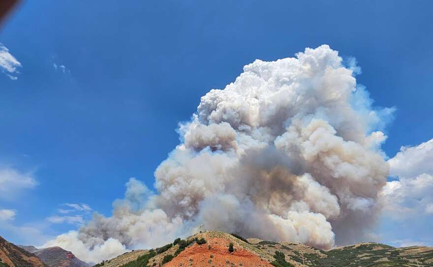 A photo of Rocky Canyon Fire taken on the morning of Aug. 11, 2026.