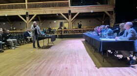 A Penn Forest Twp. resident addresses the board of supervisors about the curative amendment to its zoning ordinance to add standards for data centers.