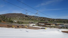 The snow surface at Woodward Park City on April 8, as the resort prepared to host the Uninvited Invitational. The rail-jam style snowboard competition concludes on April 11.