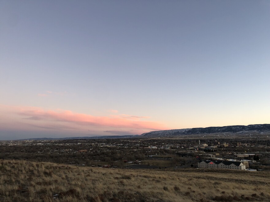 The town of Casper at sundown in early December.