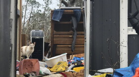 Mark Ward surveys the destruction of his neighbor's mobile home in Bay County, Fla. Ward and his neighbors say that the rural parts of the county have seen little help since Hurricane Michael. (10/23/18)