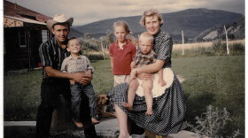 Rex and JoAnn Coffman sit with their three children outside their homestead in the summer of 1959. The Coffmans recently sold their 141-acre ranch to the Aspen Valley Land Trust.