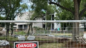 Construction on the Military Gallery addition at the North Dakota Heritage Center on the Capitol grounds is paused on July 3, 2026.