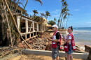 Red Cross damage assessment volunteers Patricia Patterson, right, and Steve Davidson in the Baby Beach area of Poʻipū on Thursday, Sept. 10, 2026 after Hurricane Lowell hit Kauaʻi.